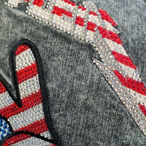 PHILIPP PLEIN Illegal Tight Club Crystal Skinny Jeans Stiletto Grey Size 26 NWT - Picture 6 of 9